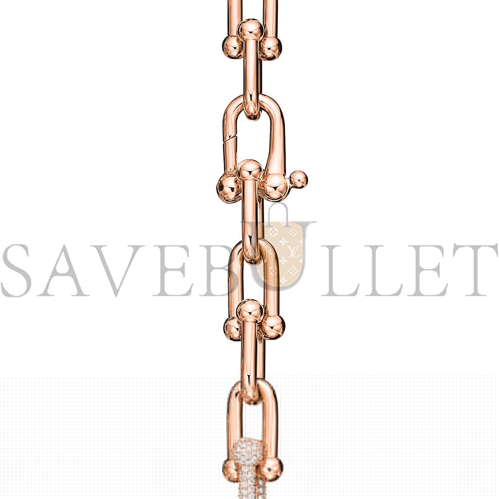 T*f*ny large link bracelet in rose gold with diamonds